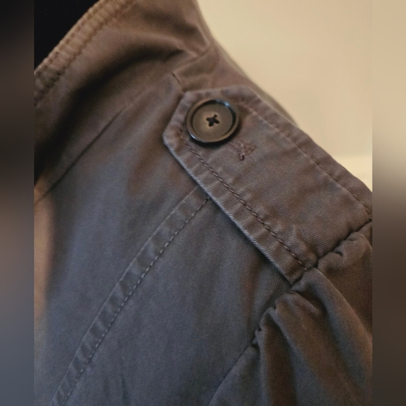 Loft 4 gray peplum ruffle distressed jacket. - Picture 7 of 11